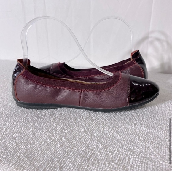 Josef Siebel Burgundy Leather Round Toe Ballet Flats 37 - Picture 10 of 13